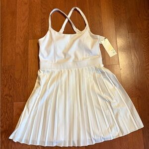 Zella Scoop Neck Pleated Cross Back Tennis Dress. Size Small. New with Tags